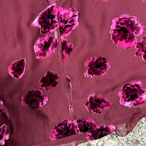 For Love & Lemons Sophie Velvet Floral Mini Dress XS Extra Small READ - Picture 9 of 14